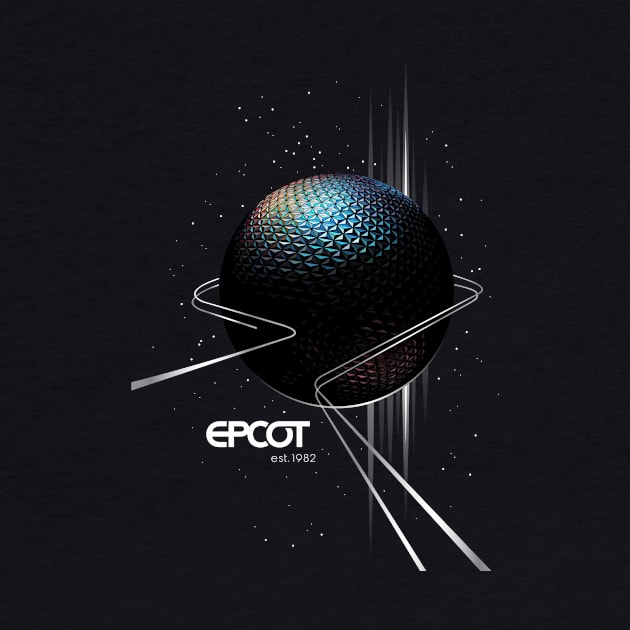 EPCOT Spaceship Earth Shirt Design - Front Design for Dark Shirts by Blake Dumesnil Designs